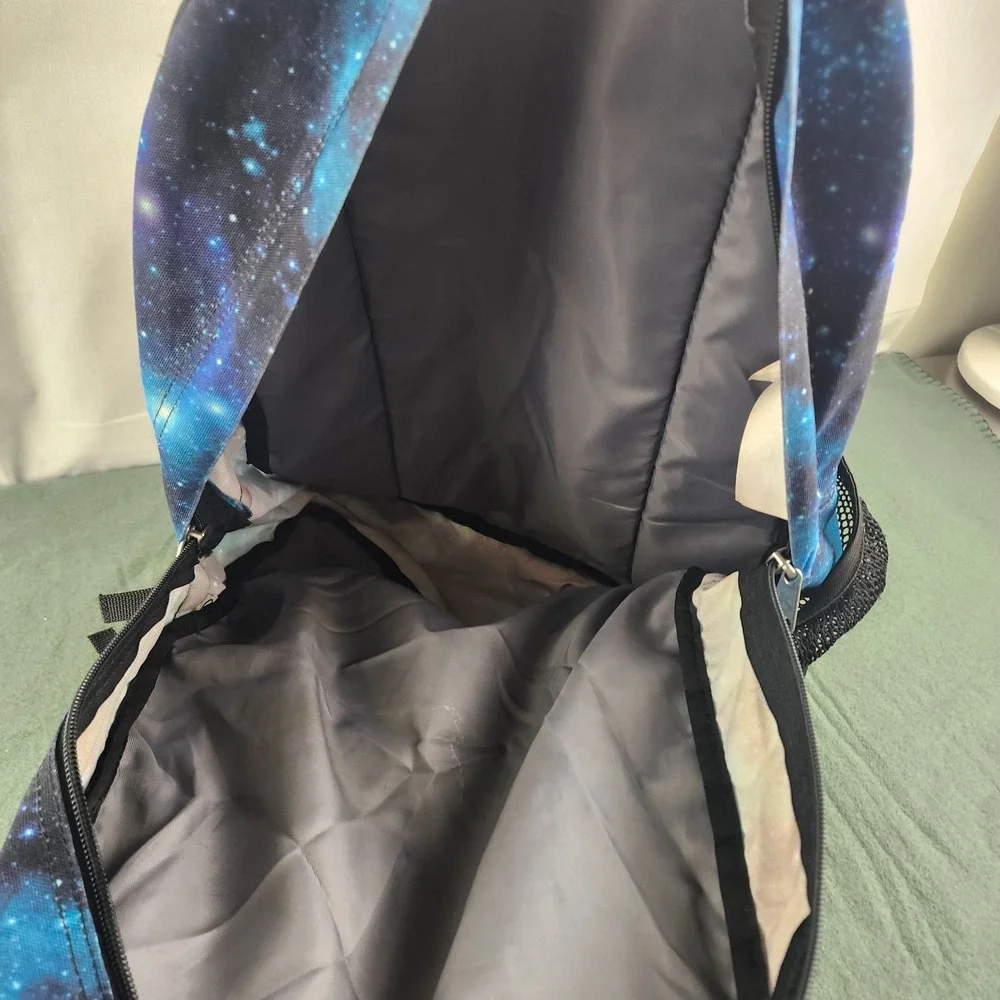 JanSport XL Big Student Laptop Backpack Cosmic Galaxy Blue Cyberspace Dimensions